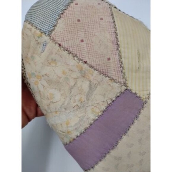 Cutter Heart Quilt Pillow Handmade Handstitched 12" Heart Primitive Vintage - Picture 8 of 11